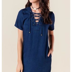 Francesca’s lace-up shift dress size medium